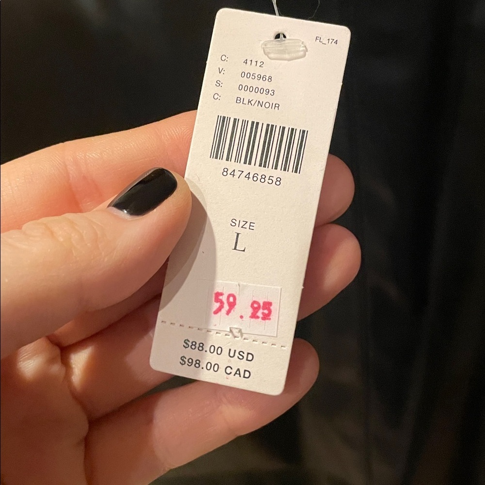 NWT Porridge Collin’s Anthropologie Black Faux Leather
Side Zip Top Large - Picture 7 of 7